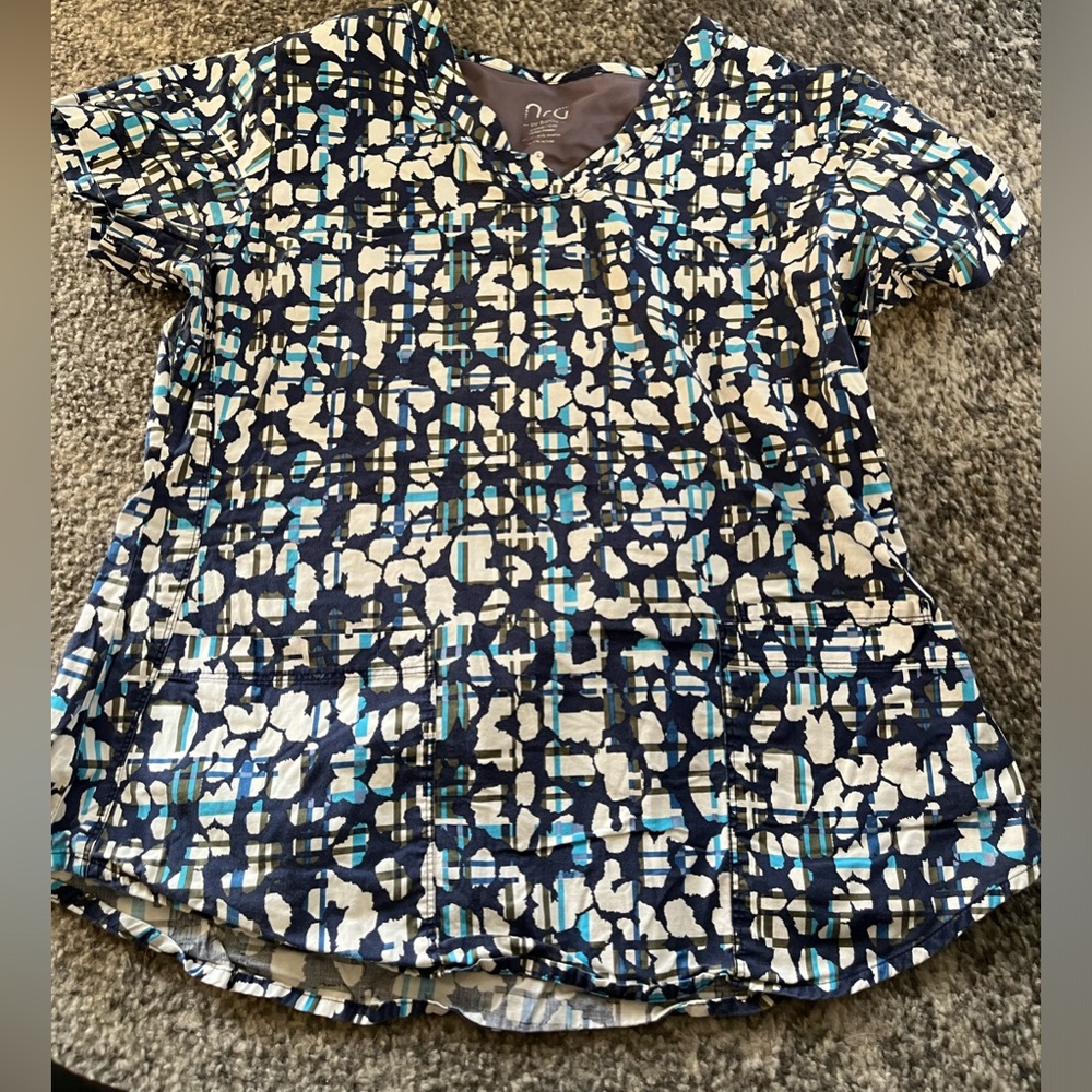 Multi colored scrub top